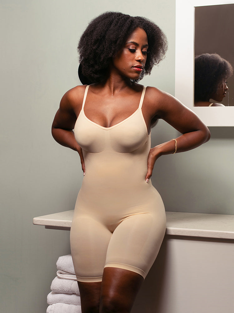 MT MENTYCLOTHING Strapless Thong Bodysuit Shapewear for Women Tummy Control  Seamless Sculpt Sleeveless Body Shaper Nude S at  Women's Clothing  store