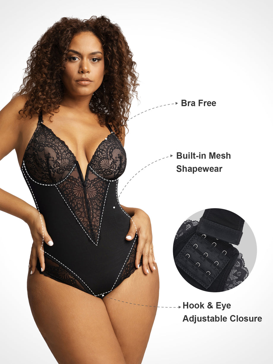NE PEOPLE Womens Low Cut Sexy Fitted Thong Bodysuit With snap button  [NEWBS20]