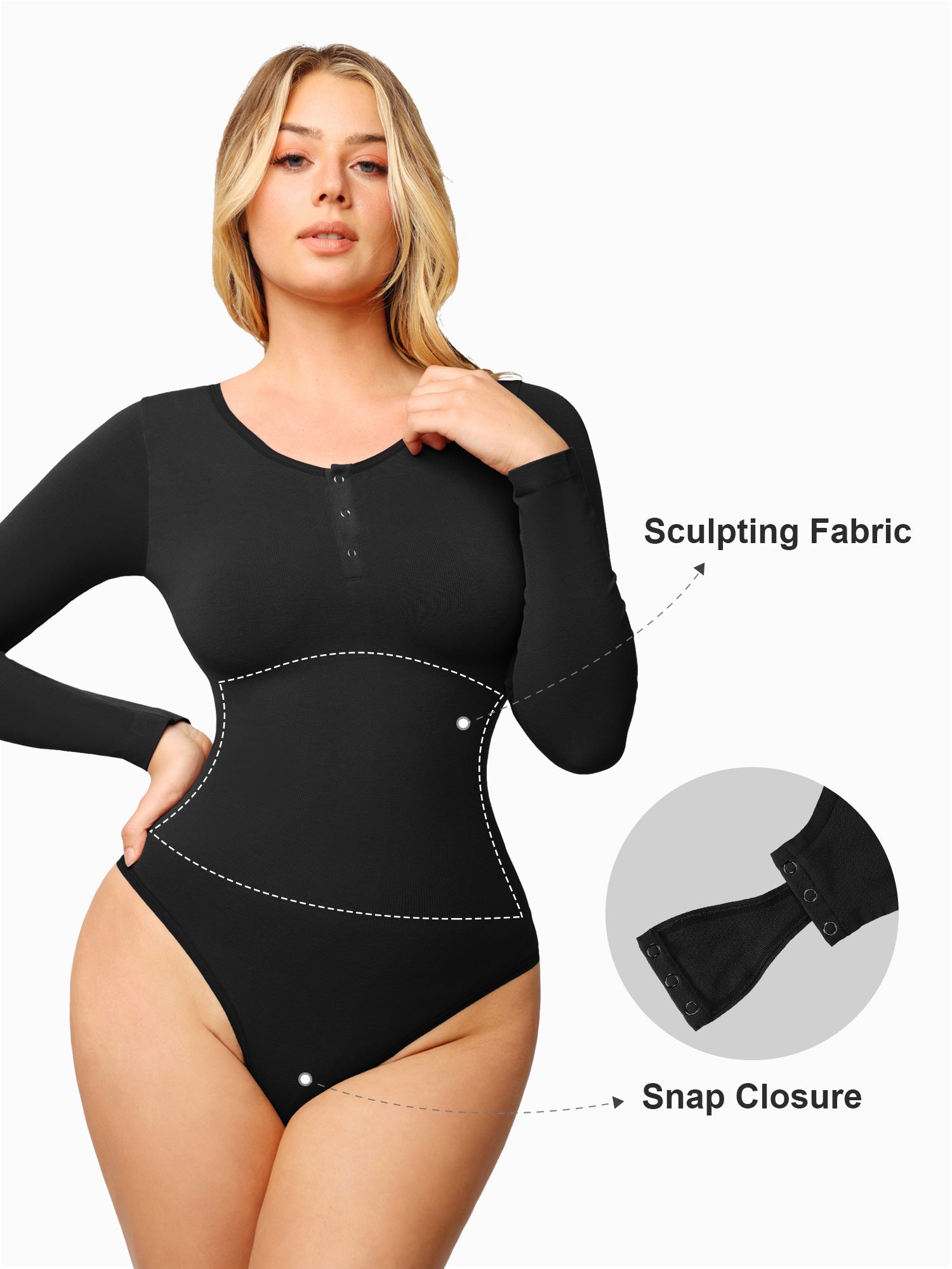 Popilush Womens Bodysuit Tummy Control Backless Shapewear Slimming