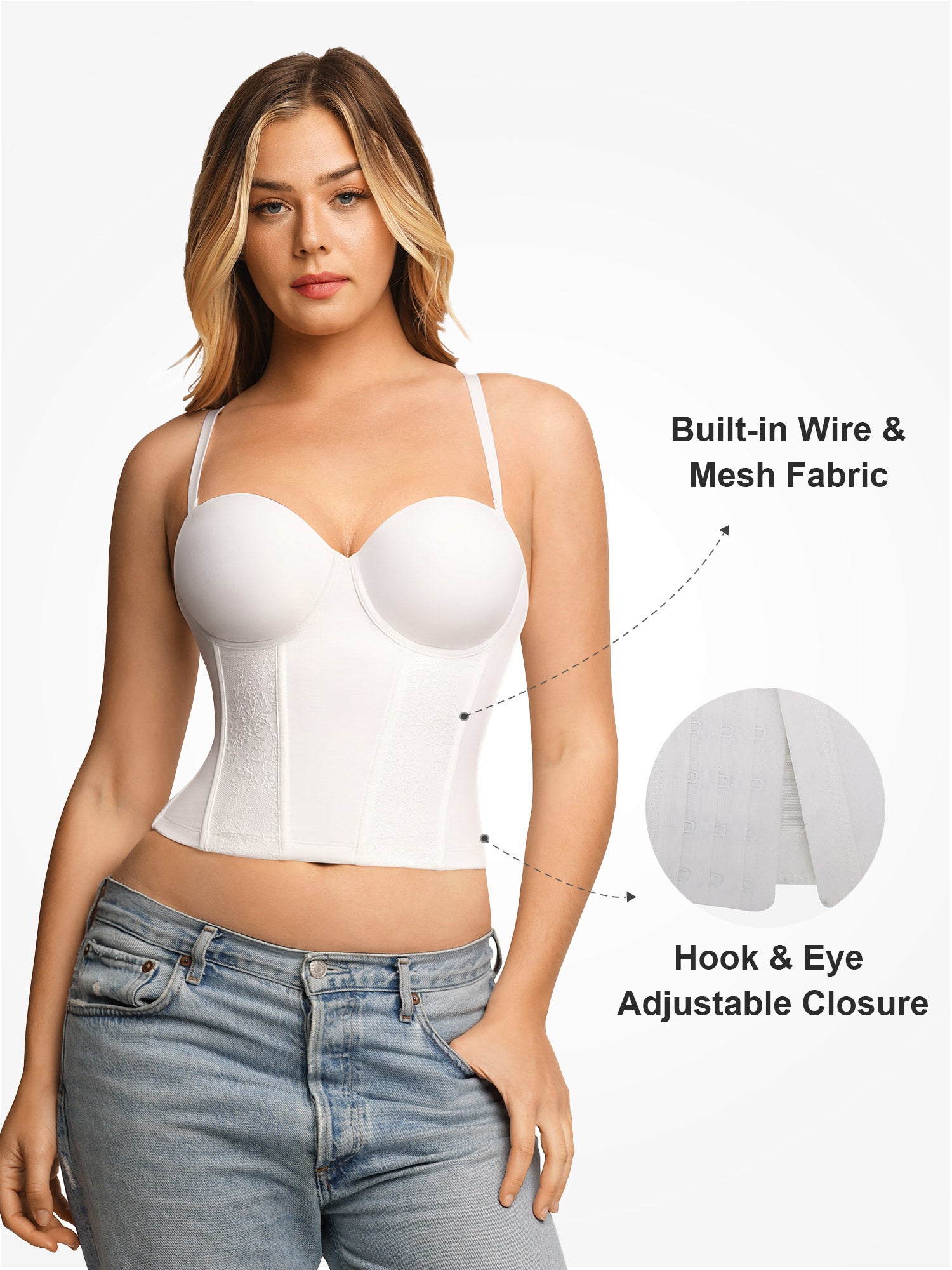Plus Size Solid Bustier Top