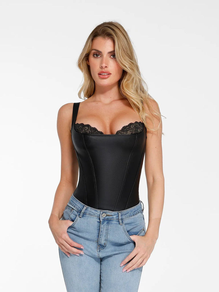 new-arrivals-shapewear-faux-leather-lace-balconette-sculpting-bodysuit-34932822835376.webp