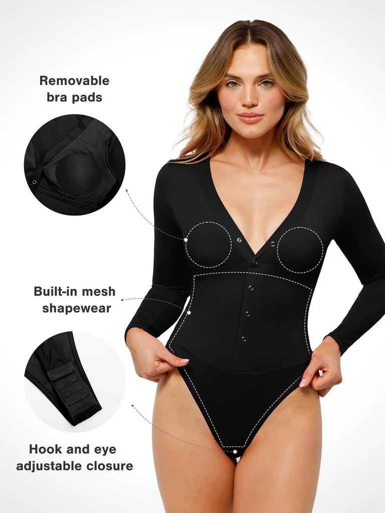 new-arrivals-shapewear-redtag-long-sleeve-deep-v-neck-bodysuit-34796932563120.webp