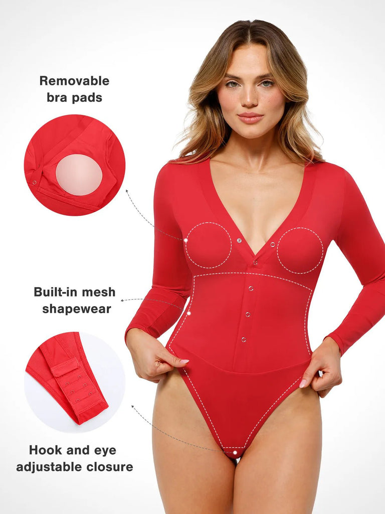 new-arrivals-shapewear-redtag-long-sleeve-deep-v-neck-bodysuit-34796932595888.webp