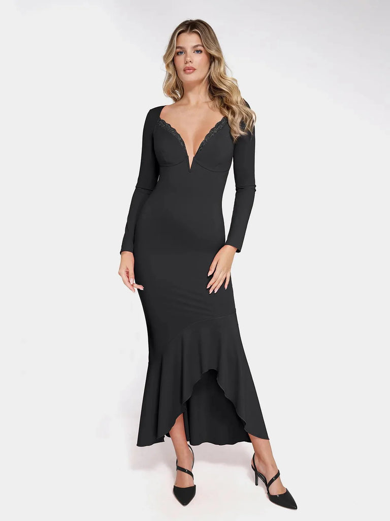 New arrivals The Shapewear Dress Long Sleeve Mermaid Hem Lace Maxi