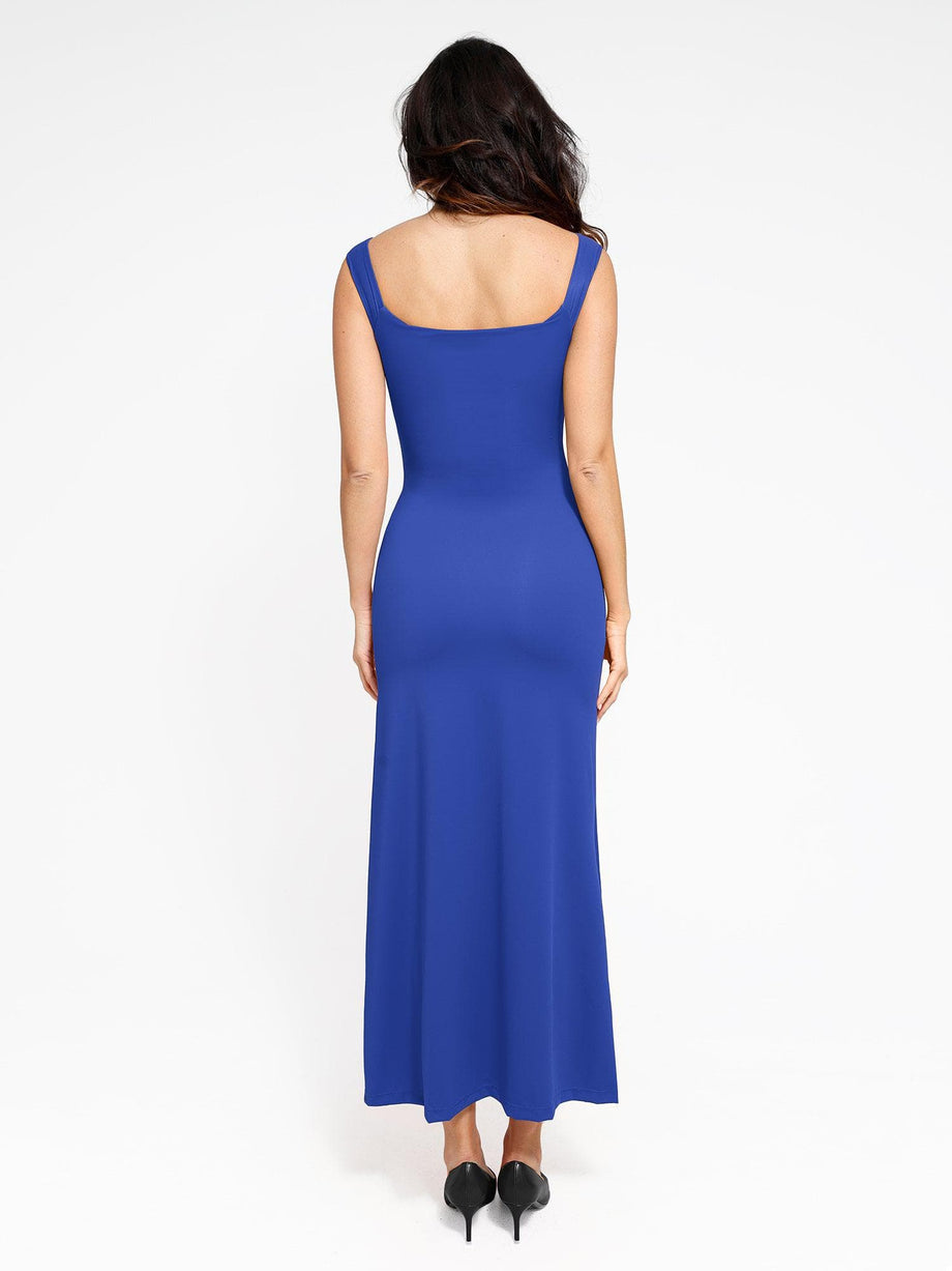 Built-In Shapewear Off Shoulder Split Maxi Dress – Popilush CA