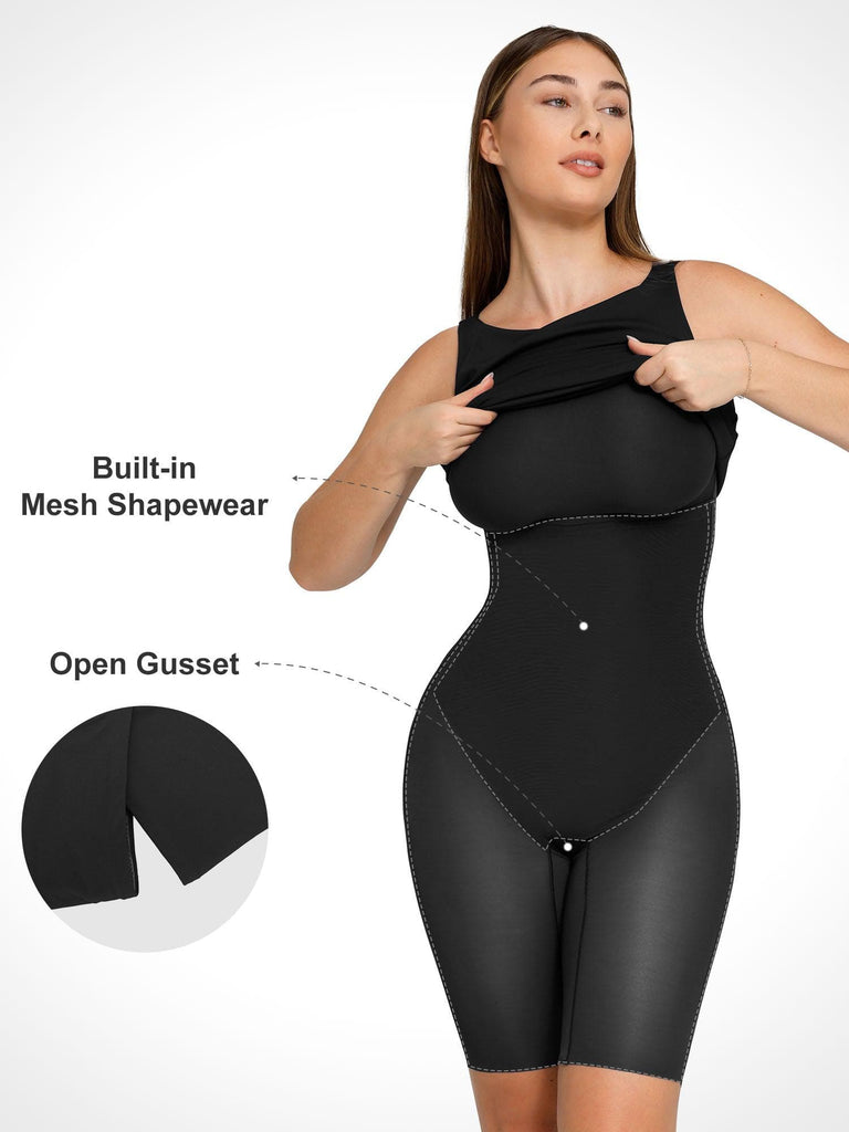 Popilush? Built-In Shapewear Hidden Zipper Sleeveless Dress