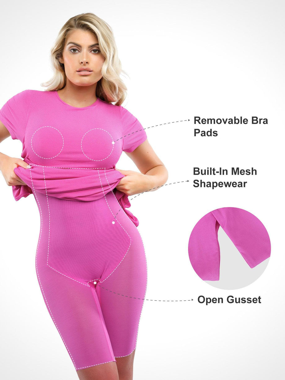 Built-In Shapewear Mock Neck Modal Short Sleeve Maxi Dress – Popilush®CA