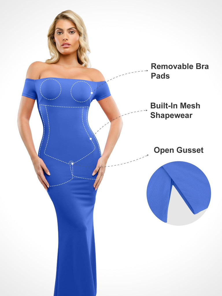 Popilush? Built-In Shapewear One Shoulder Maxi Dress
