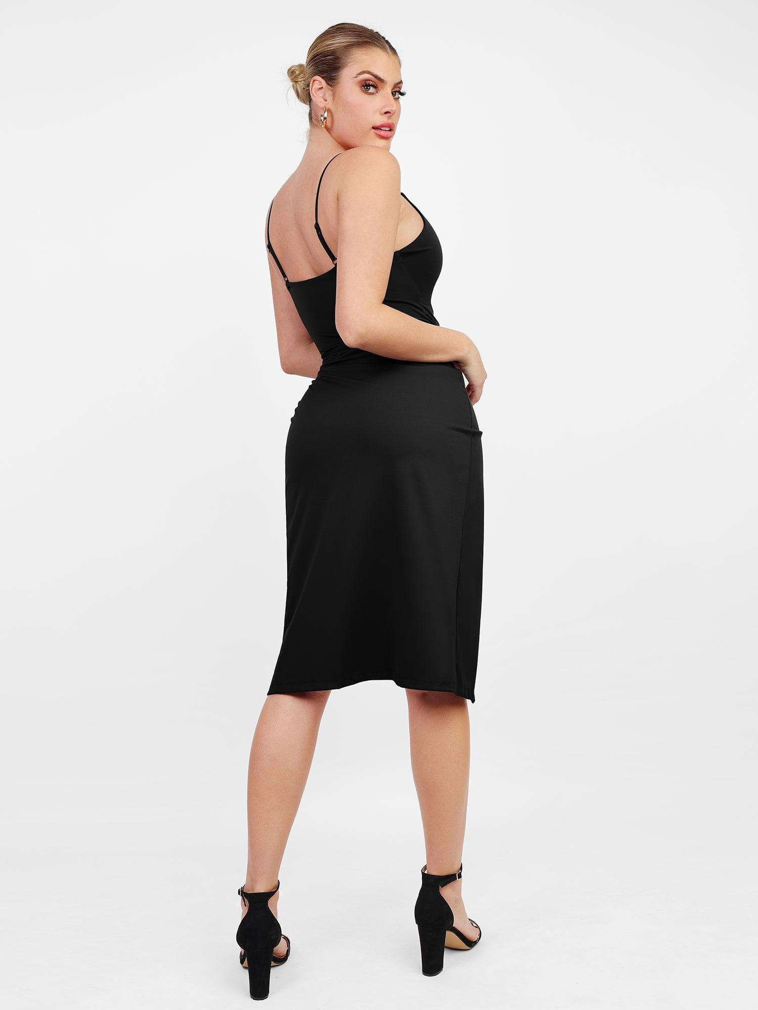 Popilush Shaper Faux Leather Skirts with Built in Shapewear High