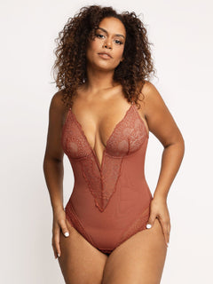 Women's Plus Size Fine Mesh Sexy Deep-V Thong Teddy #1107X