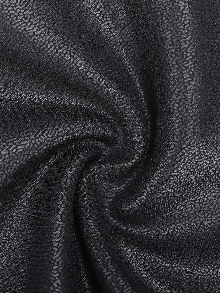 Popilush? Deep V-Neck Leather Shapewear Thong Bodysuit