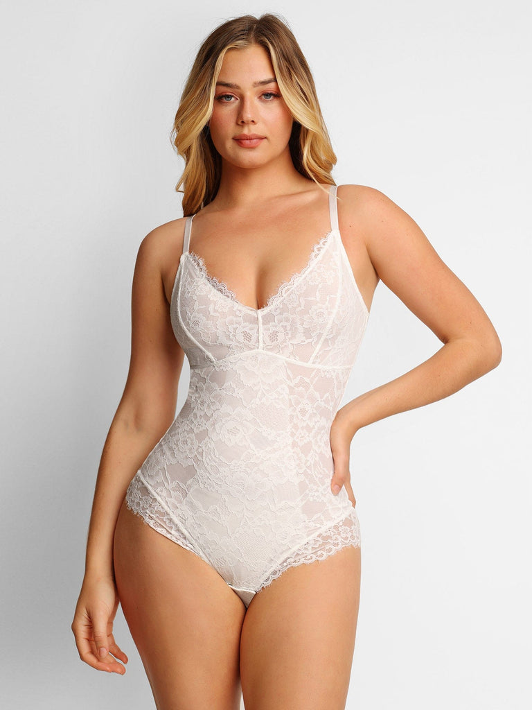 MODSGUE Shaping Body Women's Beige Large Sizes Lace Backless Body Shaper  Seamless Tummy Control Strong Shaping Bodysuits Skims Bodysuit with Leg  Extra