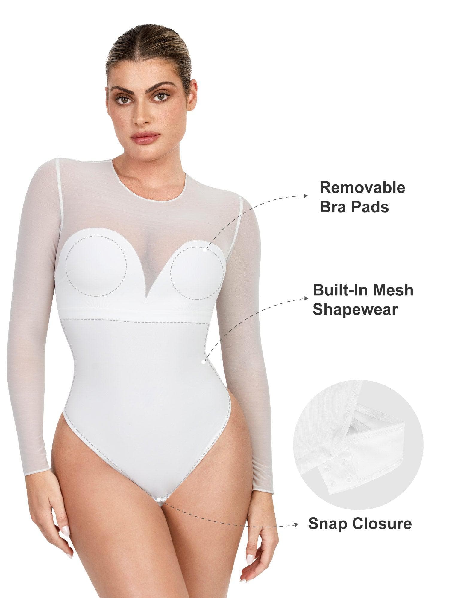Fresh & Light with Mid-High Compression Bodysuit lingerie Shapewear Women  High-Waisted Thong Type 