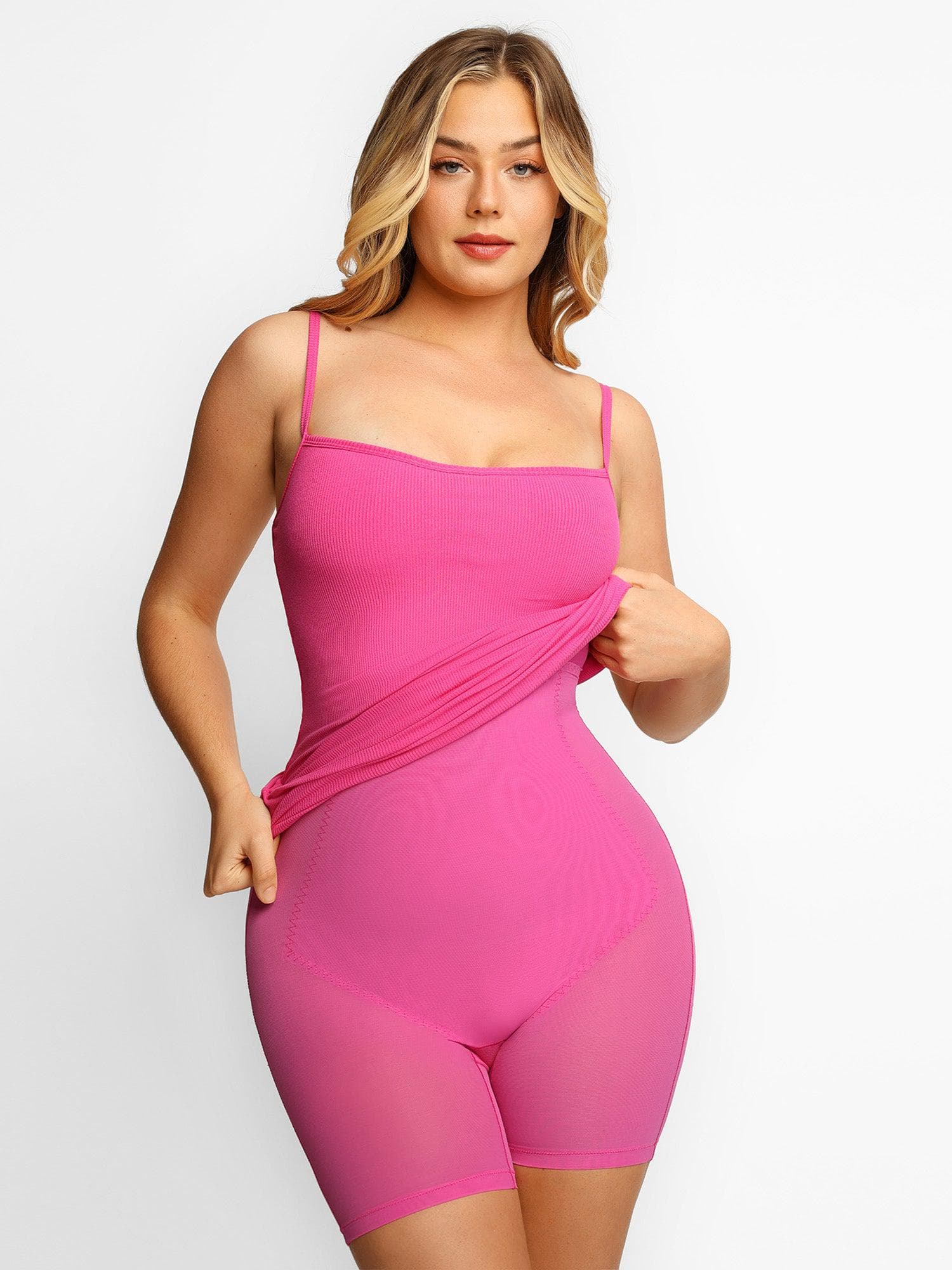 Popilush Shaper Dress Mini Slit Built in Shapewear Bra 8 in 1 Sleeveless  Square Neck Bodycon Summer Dress for Women : : Clothing, Shoes &  Accessories