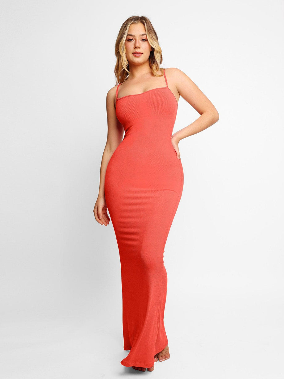 maxi dress with built in support PrettyLittleThing Women's Shape Built In Shapewear Sculpt Strappy Maxi Dress In Black